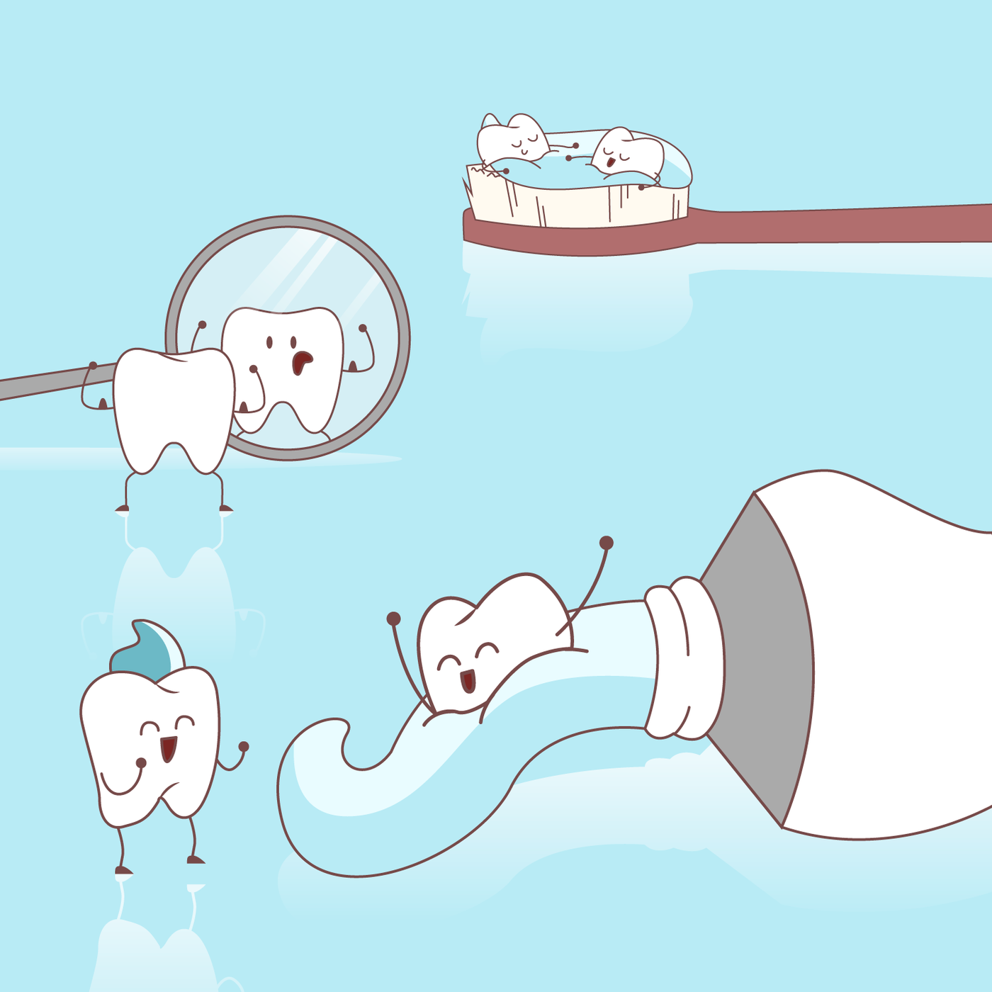 Illustration of gentle dental cleaning
