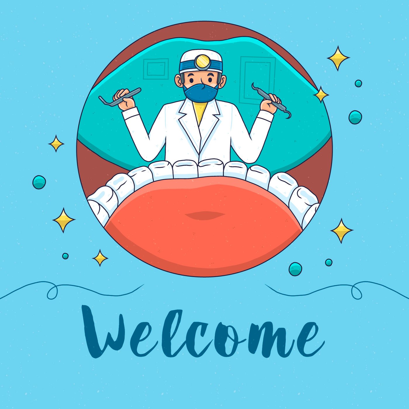 Dental office welcome illustration